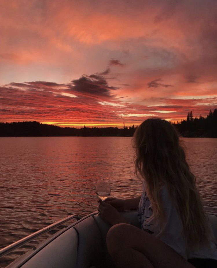 bass lake sunset